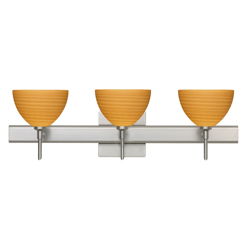 Three Light Wall Sconce from the Brella Collection in Satin Nickel Finish by Besa