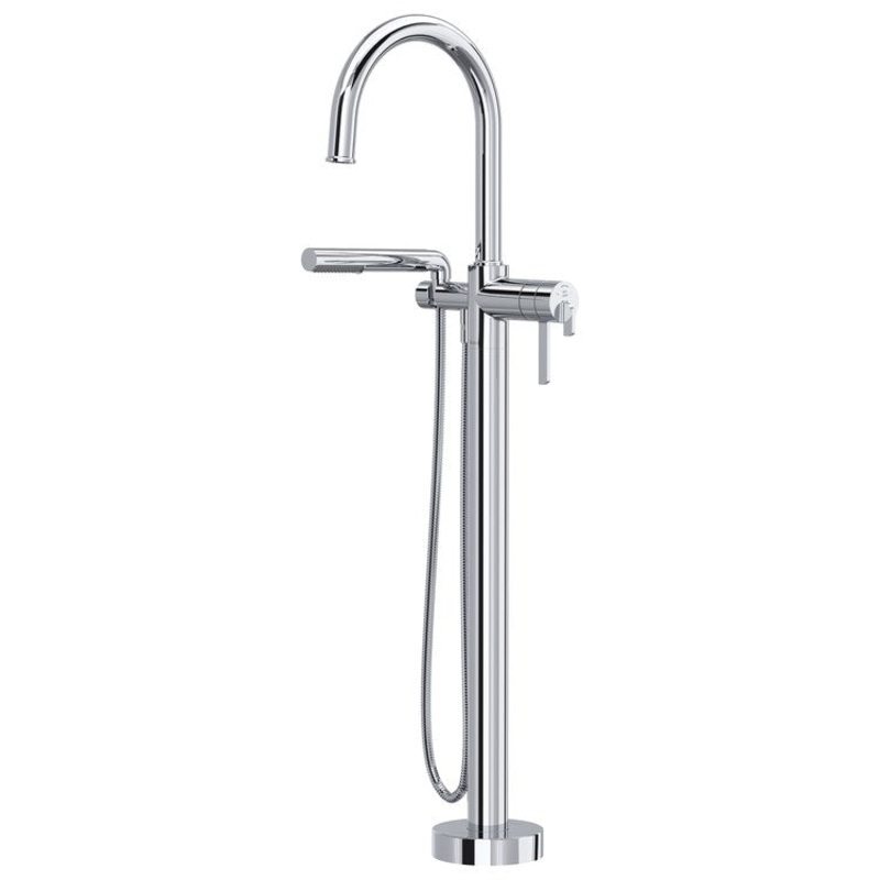 Tub Filler Trim Momenti 2 Lever Chrome ADA 8 Inch Spread Wall Mount 10 Gallons per Minute
