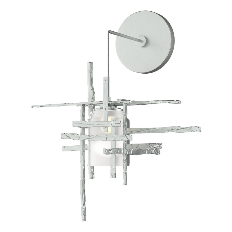 Tura Frosted Glass Low Voltage Sconce Vintage Platinum