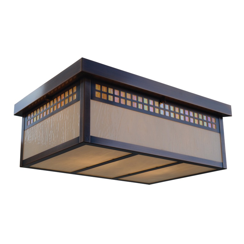 Arroyo GCM-18GWC-AC Glasgow Two Light Flush Mount Antique Copper