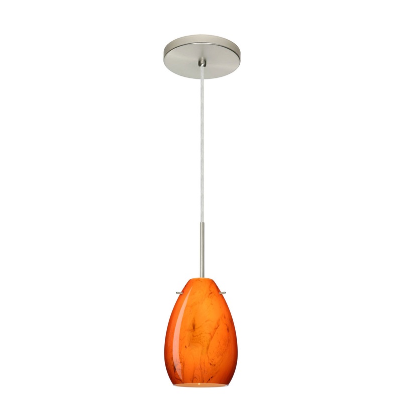 Besa 1BT-1713HB-SN Pera One Light Pendant Satin Nickel