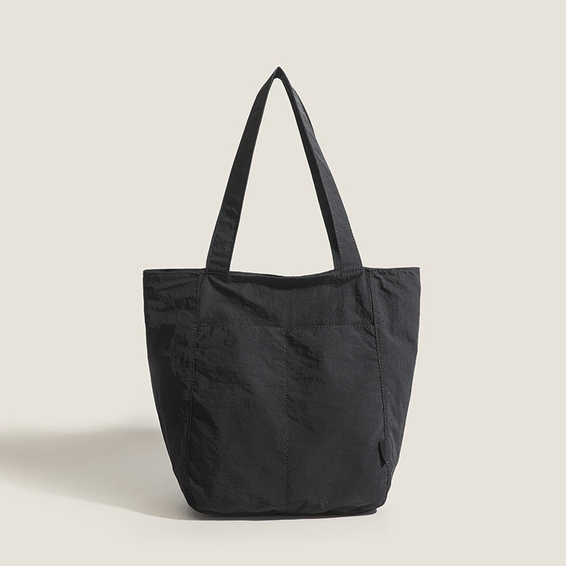 Black Chic Lightweight Canvas Blend Tote Bag – Stylish Large Capacity Shoulder Bag for Women, Perfect for Commute & Daily Use