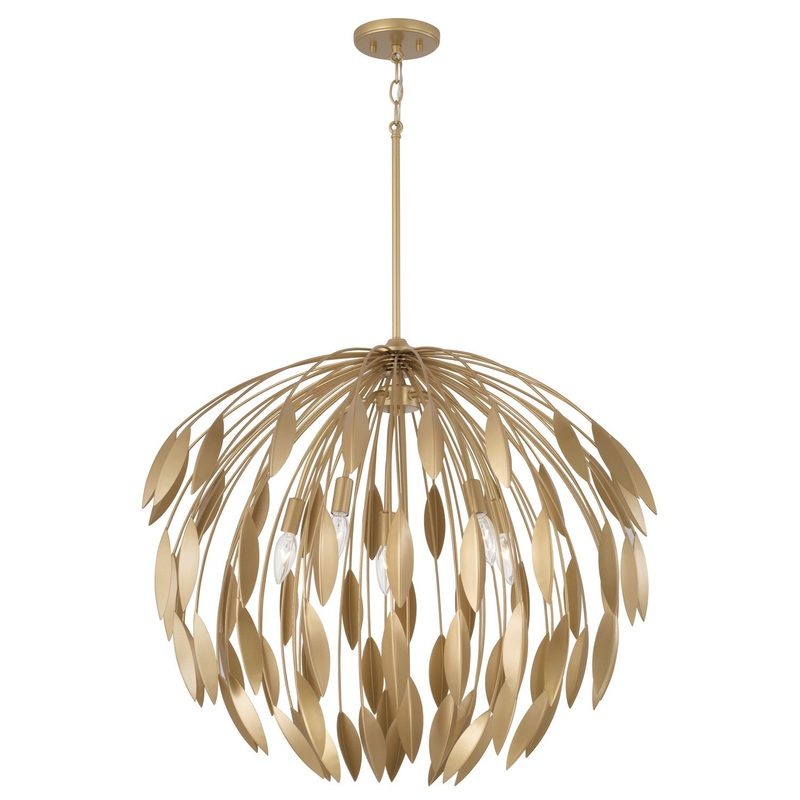 Five Light Pendant from the Margeaux Collection in Buffed Gold Finish by Capital Lighting