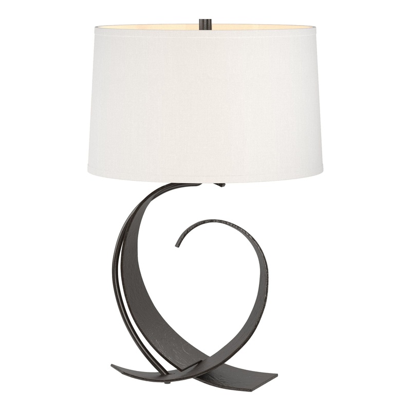 Fullered Impressions Table Lamp Oil Rubbed Bronze Natural Anna Shade (SF)