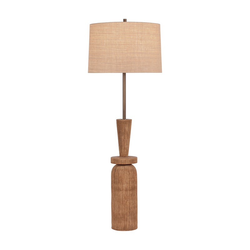 Kinloch 1-Light Floor Lamp Bronze Leaf/Ceramic Ash Brown