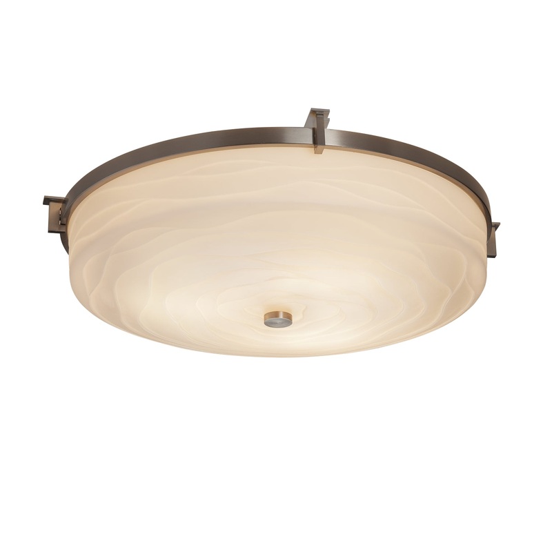 LED Flush-Mount from the Porcelina Collection in Brushed Nickel Finish by Justice Designs