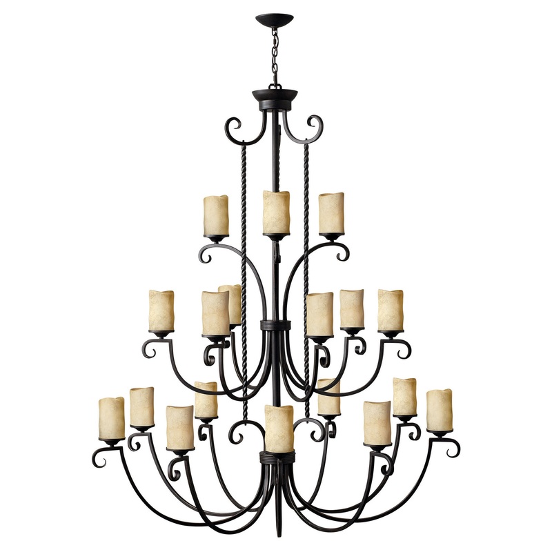 LED Foyer Chandelier from the Casa Collection in Olde Black Finish by Hinkley