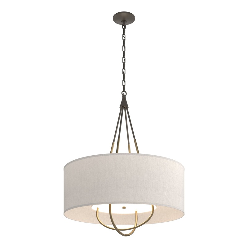 Loop Pendant Dark Smoke Soft Gold Flax Shade (SE)