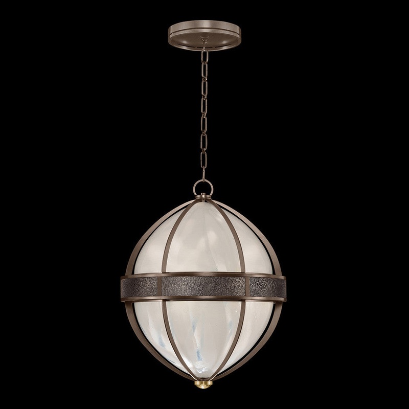 Mirage 18.75″W Round Pendant Bronze/Brass/Pebble