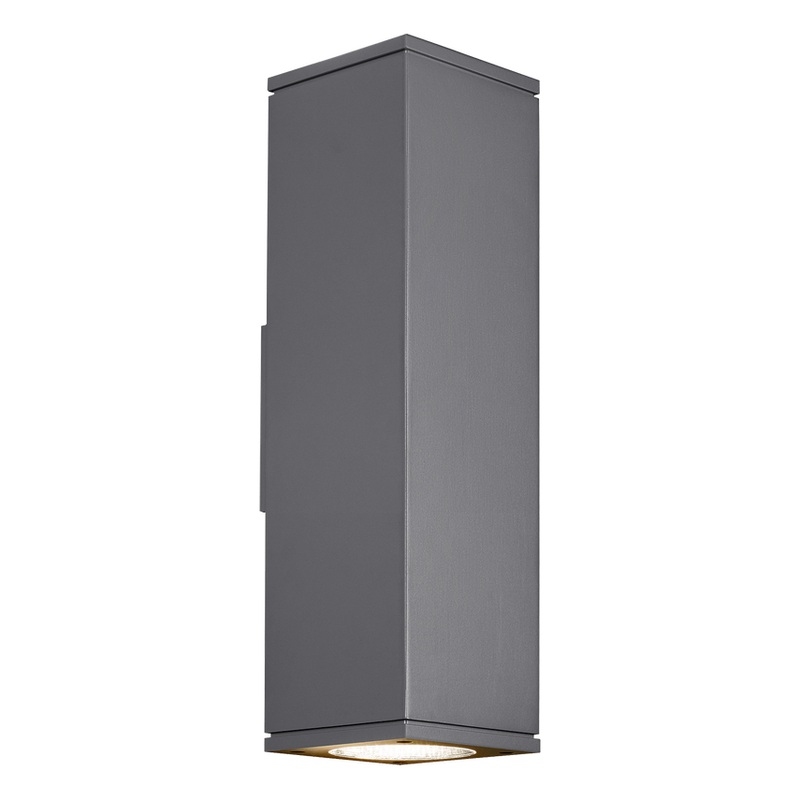 Tegel 18 Outdoor Wall Up & Downlight Charcoal 3000K / 36-Degree Beam (Up) / 36-Degree Beam (Down) Button Photocontrol