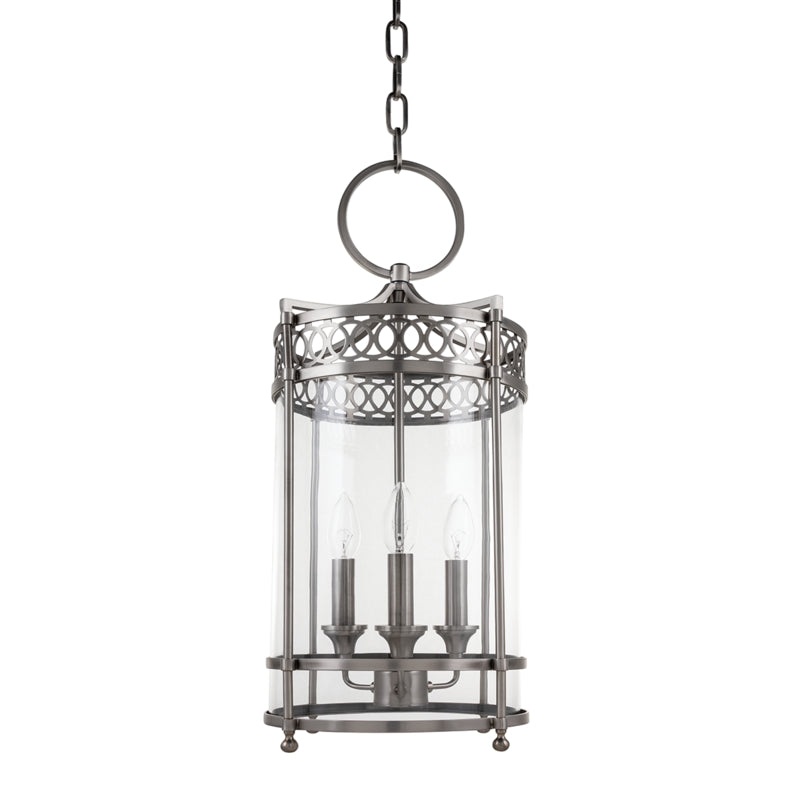 Three Light Pendant from the Amelia Collection in Antique Nickel Finish by Hudson Valley