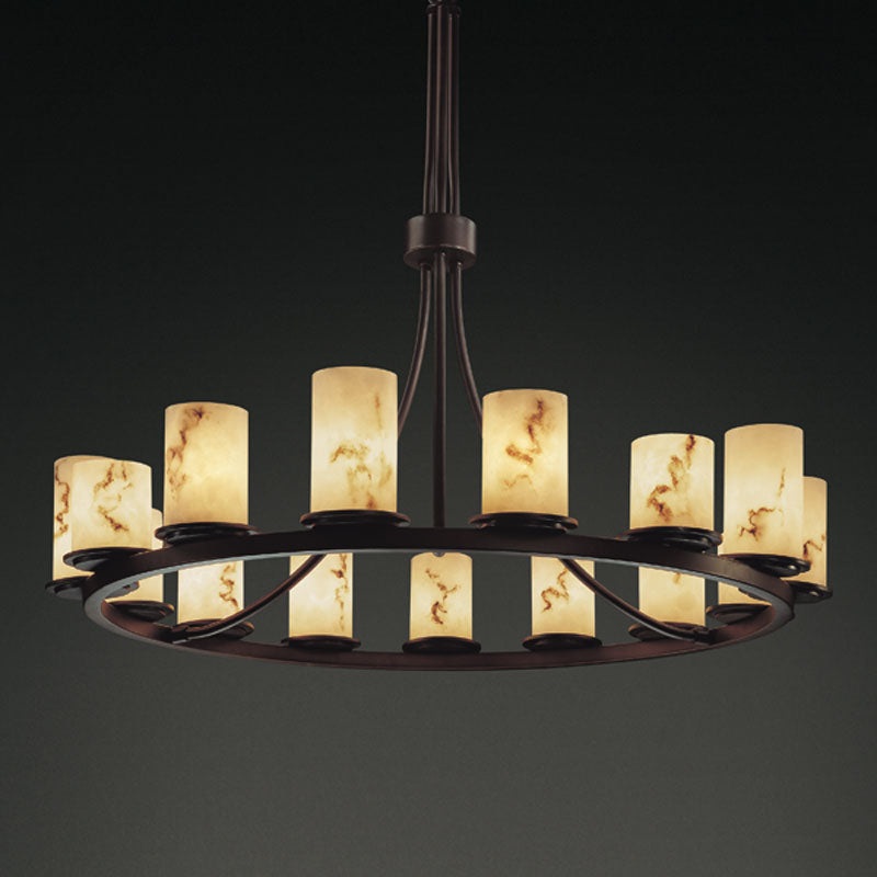 15 Light Chandelier from the LumenAria Collection in Dark Bronze Finish by Justice Designs