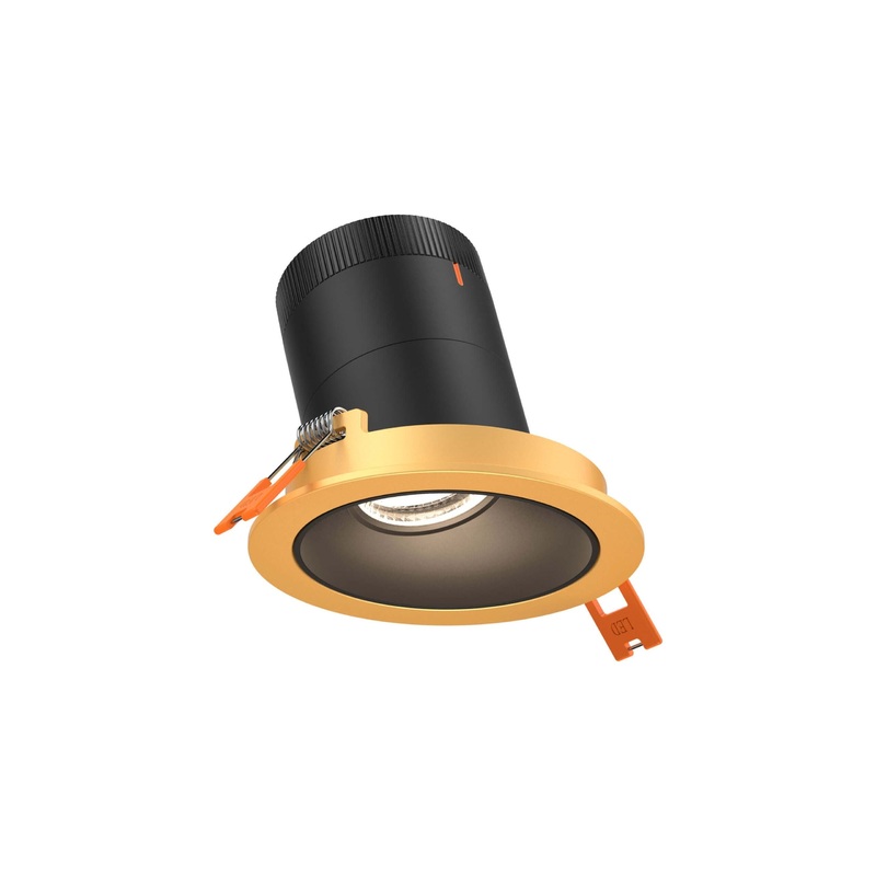 3″ Modular Downlight Black with Gold Trim 35 Degrees Sloped Ceiling