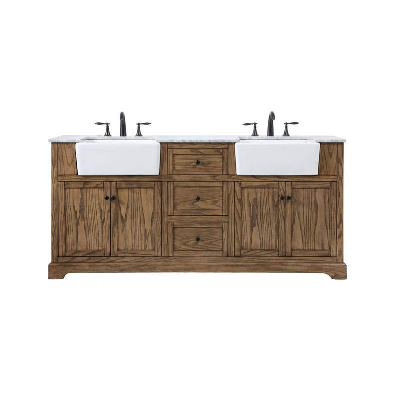 Double Bathroom Vanity from the Franklin Collection in Driftwood Finish by Elegant Lighting