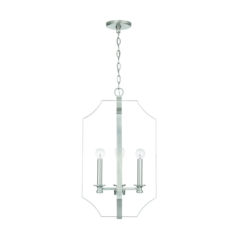 Four Light Foyer Pendant from the Myles Collection in Brushed Nickel Finish by Capital Lighting