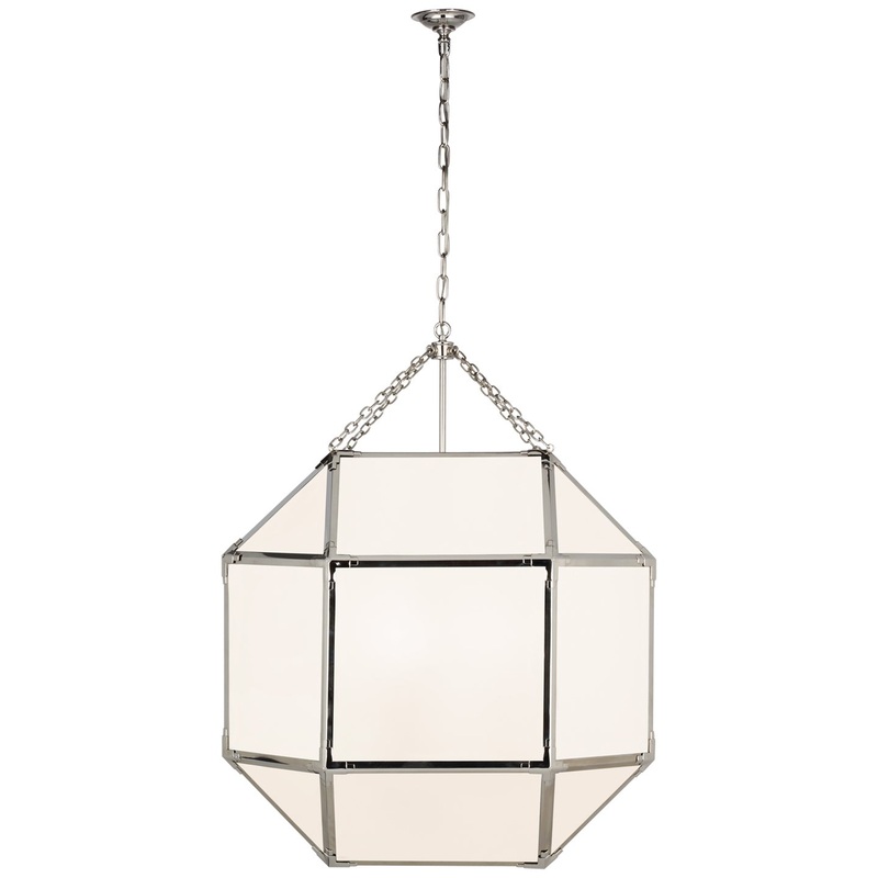LED Lantern from the Morris Collection in Polished Nickel Finish by Visual Comfort Signature