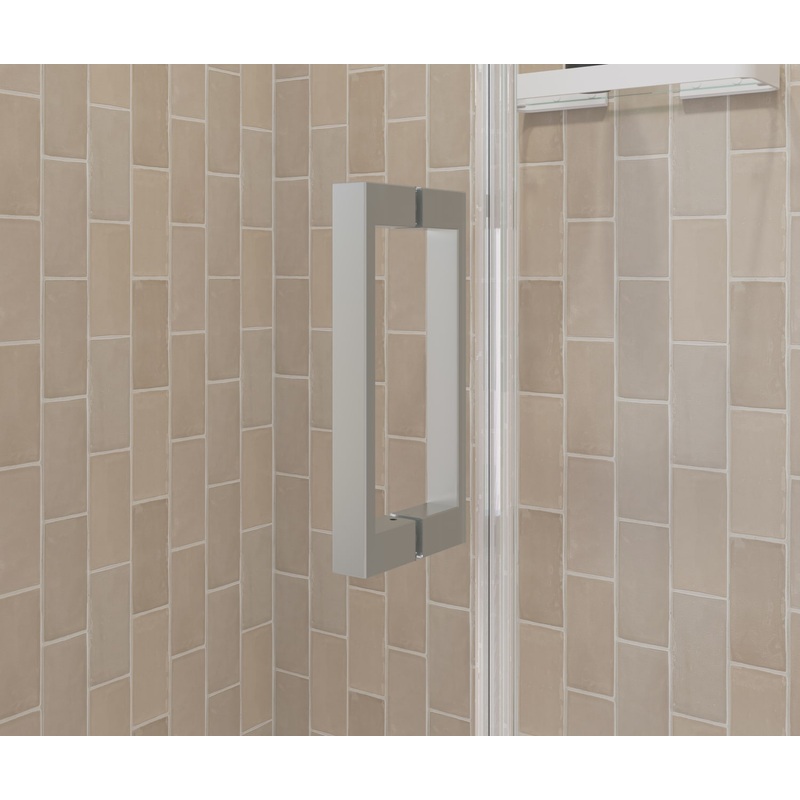 MAAX 138268-900-305-101 Manhattan 39-41 x 68 in. 6 mm Pivot Shower Door for Alcove Installation with Clear glass & Square Handle in Brushed Nickel