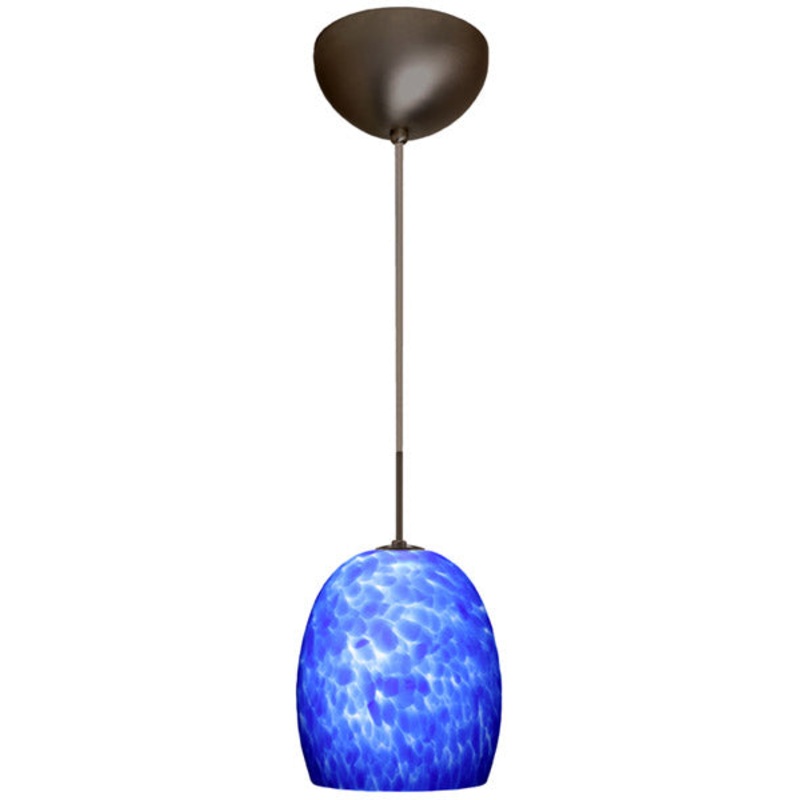 One Light Pendant from the Lucia Collection in Bronze Finish by Besa