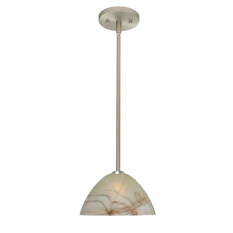 One Light Pendant from the Tessa Collection in Satin Nickel Finish by Besa