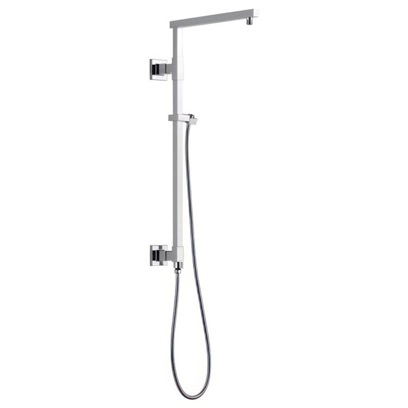 Shower Column Emerge Universal Showering Components Angular Lumicoat Black Stainless 26 Inch