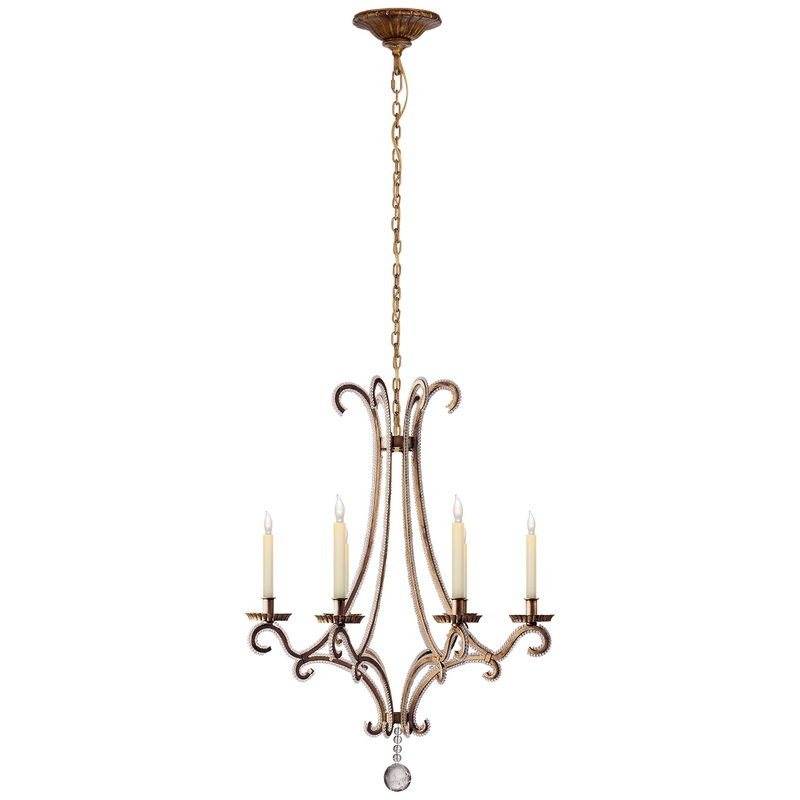 Six Light Chandelier from the Oslo Collection in Gilded Iron Finish by Visual Comfort Signature