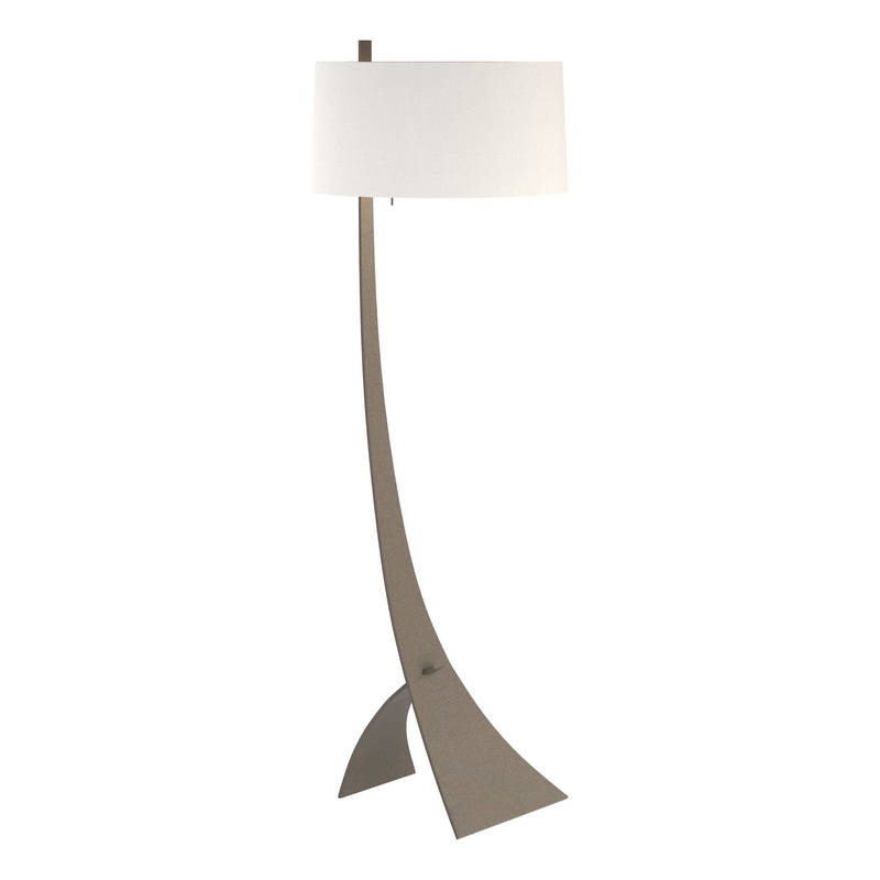 Stasis Floor Lamp Dark Smoke Natural Anna Shade (SF)