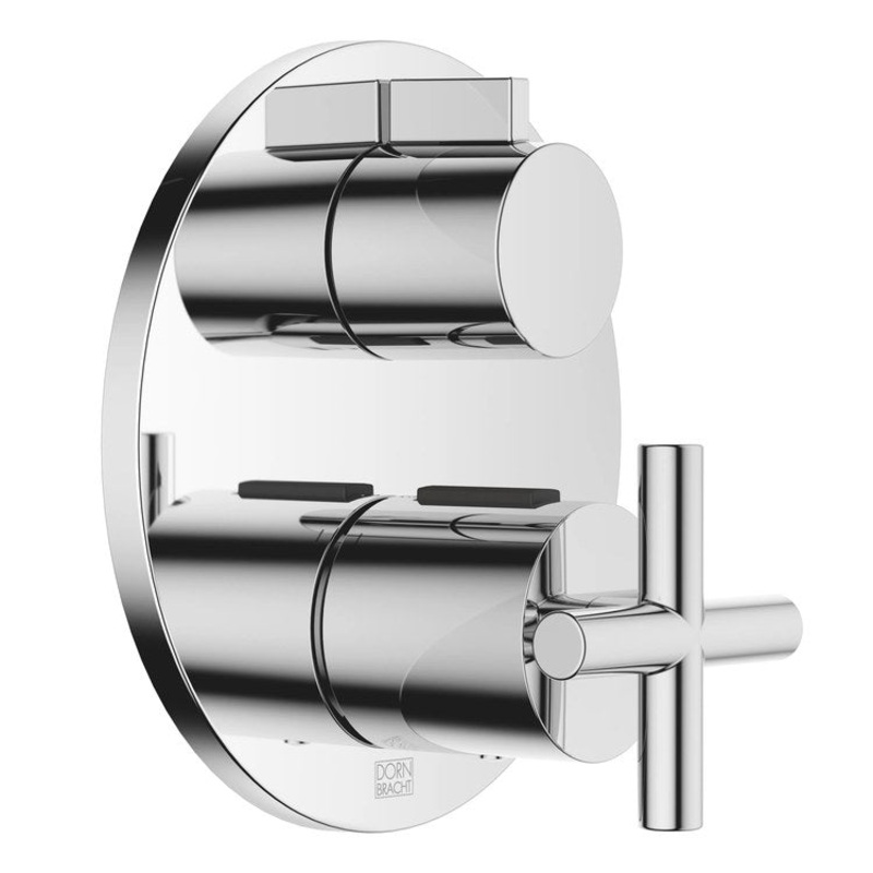 Thermostatic Trim TARA Concealed with 1 Way Volume Control 2 Cross/Knob Chrome ADA