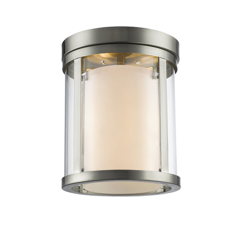 Three Light Flush Mount from the Willow Collection in Brushed Nickel Finish by Z-Lite