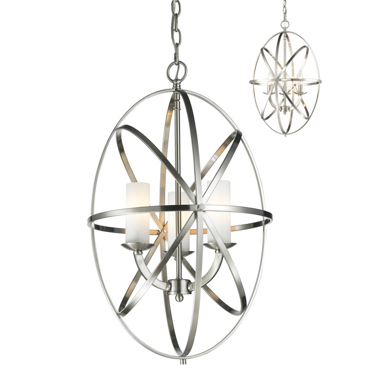 Three Light Pendant from the Aranya Collection in Brushed Nickel Finish by Z-Lite