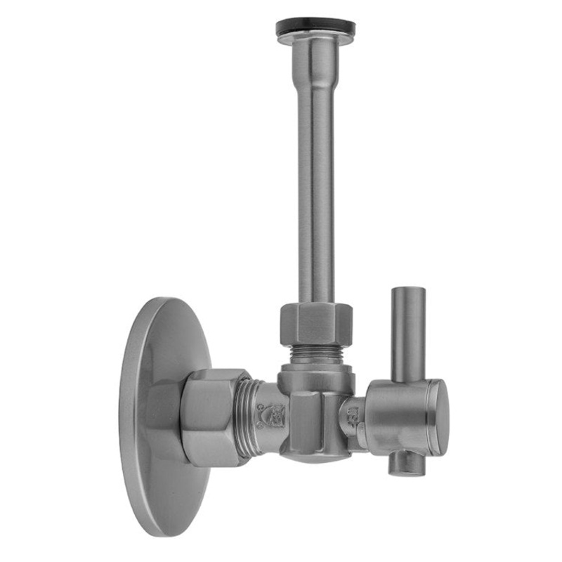 Toilet Supply Kit Quarter Turn Angle Pattern 5/8IN OD x 3/8IN OD 20 Inch Satin Brass Lever Compression Part Number 621-2-72