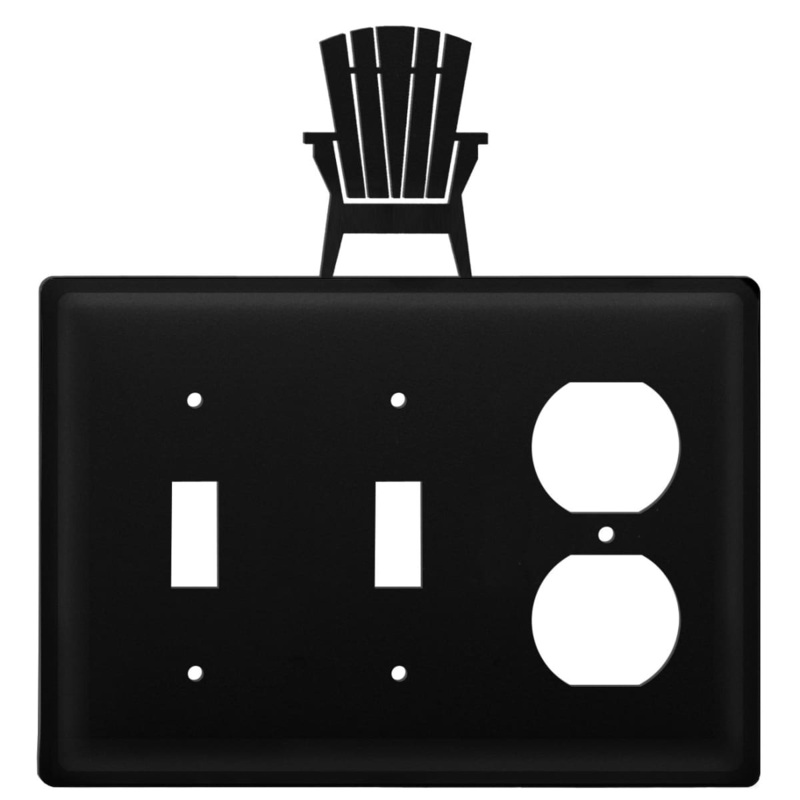 Village Wrought Iron ESSO-119 Triple Adirondack Double Switch & Single Outlet Cover