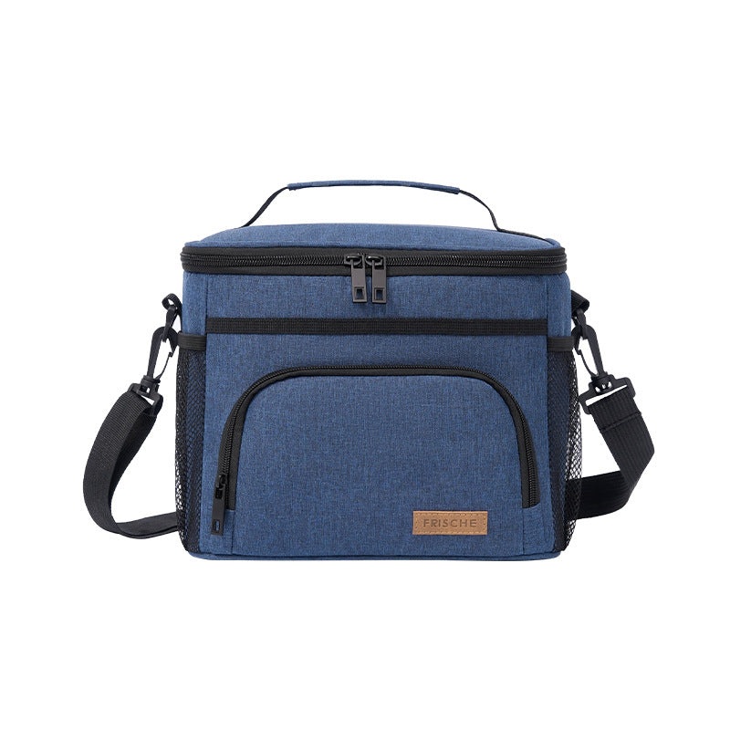 Blue Insulated Lunch Bag Cooler Tote – 9L Leakproof Thermal Lunch Box with Shoulder Strap & Pockets for Work, Picnic, Travel