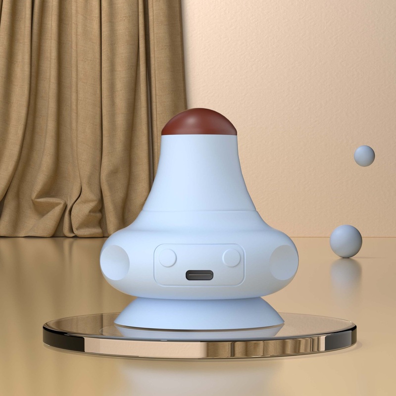 Blue [Stone + Hot Compress] Silicone Fascial Massage Ball with Suction – Muscle Relaxation for Yoga and Therapy