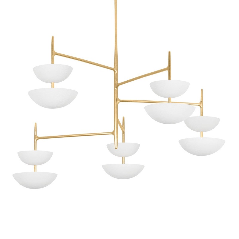 Corbett Lighting 477-55-VGL/GSW Evander LED Chandelier Vintage Gold Leaf/Gesso White