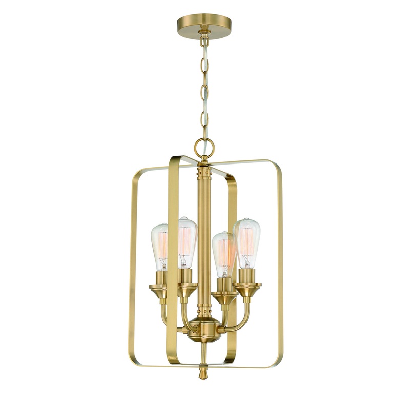 Craftmade 53034-SB Bridgestone Four Light Foyer Pendant Satin Brass (Discontinued)