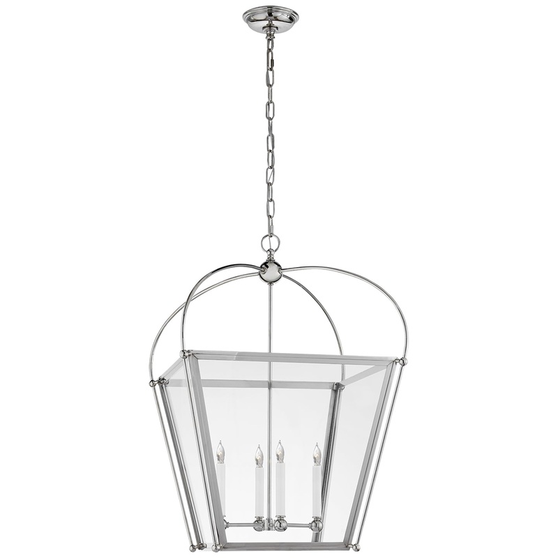 Four Light Lantern from the Riverside Collection in Polished Nickel Finish by Visual Comfort Signature