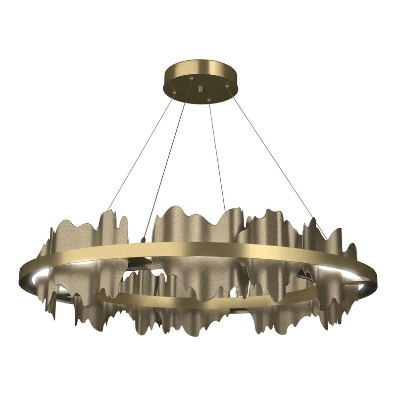 Hildene Circular LED Pendant Modern Brass Soft Gold