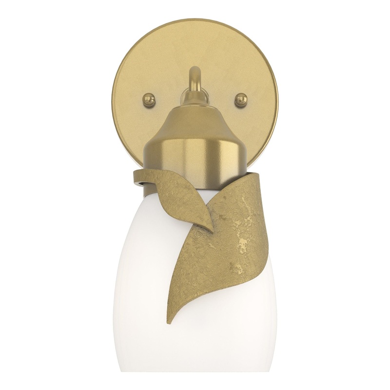 Lapas 1-Light Bath Sconce Modern Brass Opal Glass (GG)