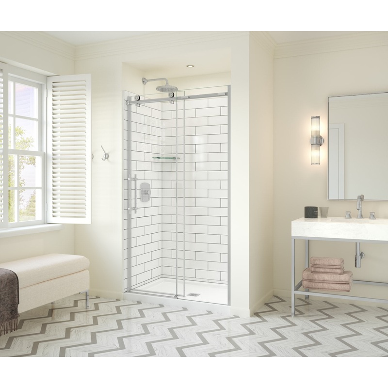 MAAX 137421-900-084-000 Odyssey SC 45-47  x 78in. 8 mm Sliding Shower Door for Alcove Installation with Clear glass in Chrome