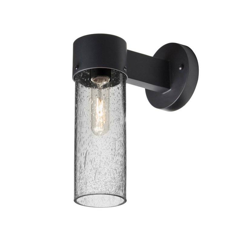 One Light Outdoor Wall Sconce from the Juni Collection in Black Finish by Besa