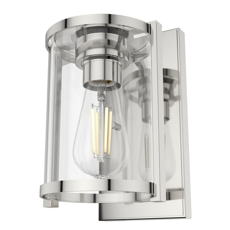 One Light Wall Sconce from the Astwood Collection in Polished Nickel Finish by Hunter