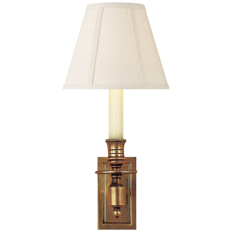 One Light Wall Sconce from the French Library3 Collection in Hand-Rubbed Antique Brass Finish by Visual Comfort Signature