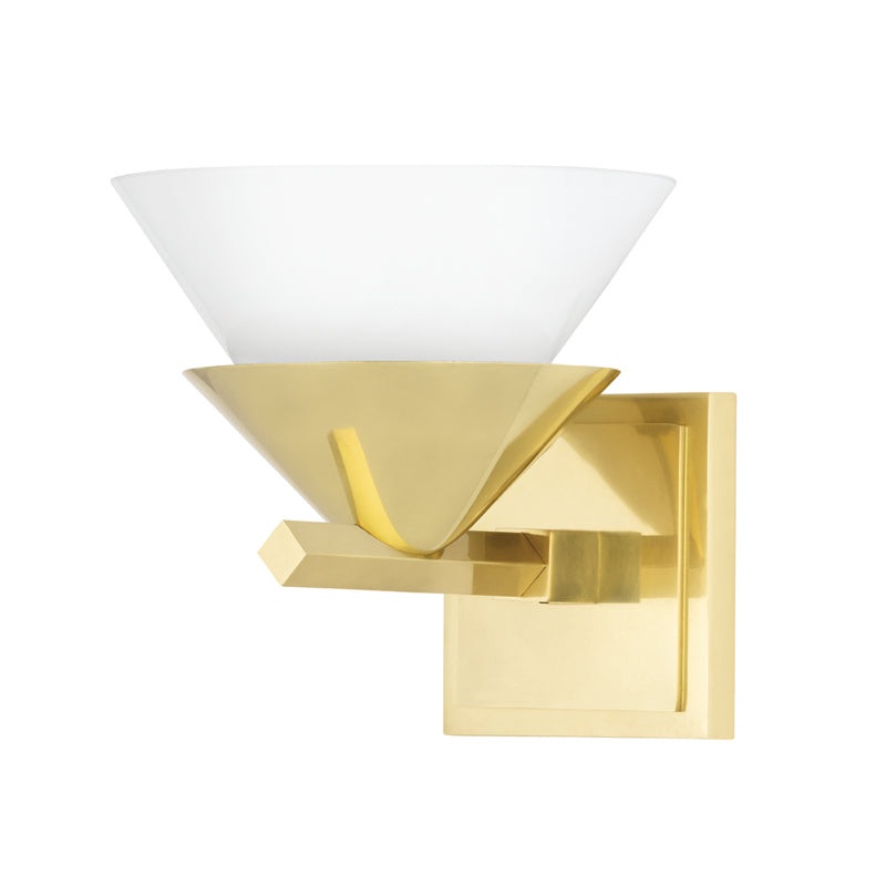 One Light Wall Sconce from the Stillwell Collection in Aged Brass Finish by Hudson Valley