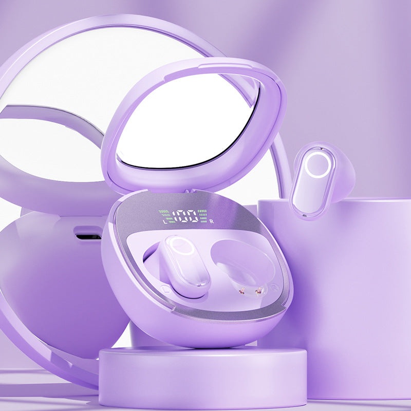 Purple Feather-Light TWS Earbuds – Bluetooth 5.4, Hi-Fi Sound, LED Display Case, 60H+ Playtime, Touch Control