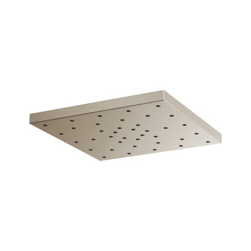 Showerhead Universal Showering 1 Function Linear Round Rain Can Brilliance Brushed Nickel 14 Inch 1.75 Gallons per Minute Square H2OKinetic Drenching Spray