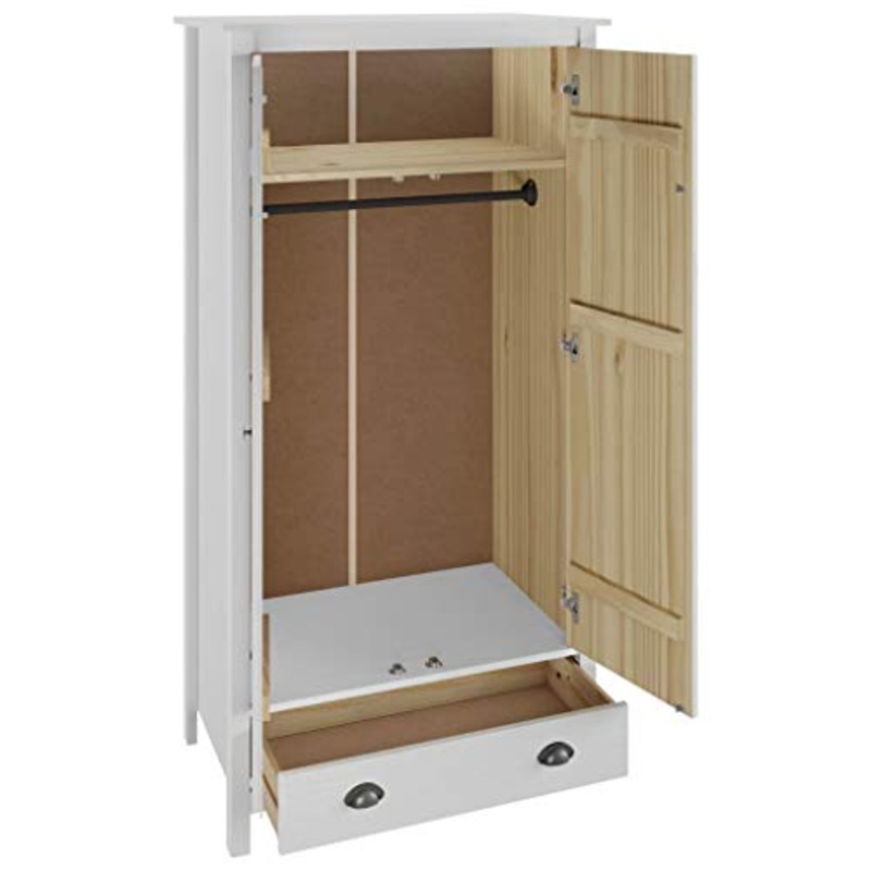 Tidyard Armadio a 2 Ante Hill Range Comodini Camera da Letto Tavolini Lato Divano da Salotto Portaoggetti Tavolino Bianco 89x50x170cm in Legno di Pino