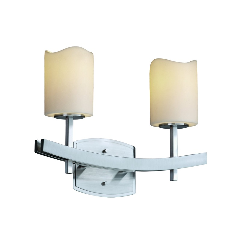 Two Light Bath Bar from the CandleAria Collection in Brushed Nickel Finish by Justice Designs