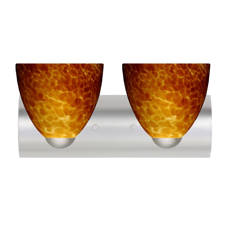 Two Light Wall Sconce from the Sasha Collection in Satin Nickel Finish by Besa