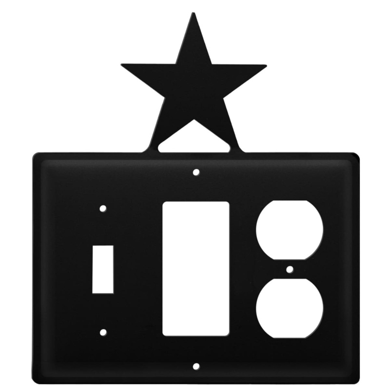 Village Wrought Iron ESGO-45 Triple Star Single Switch GFI and Outlet Cover CUSTOM Product