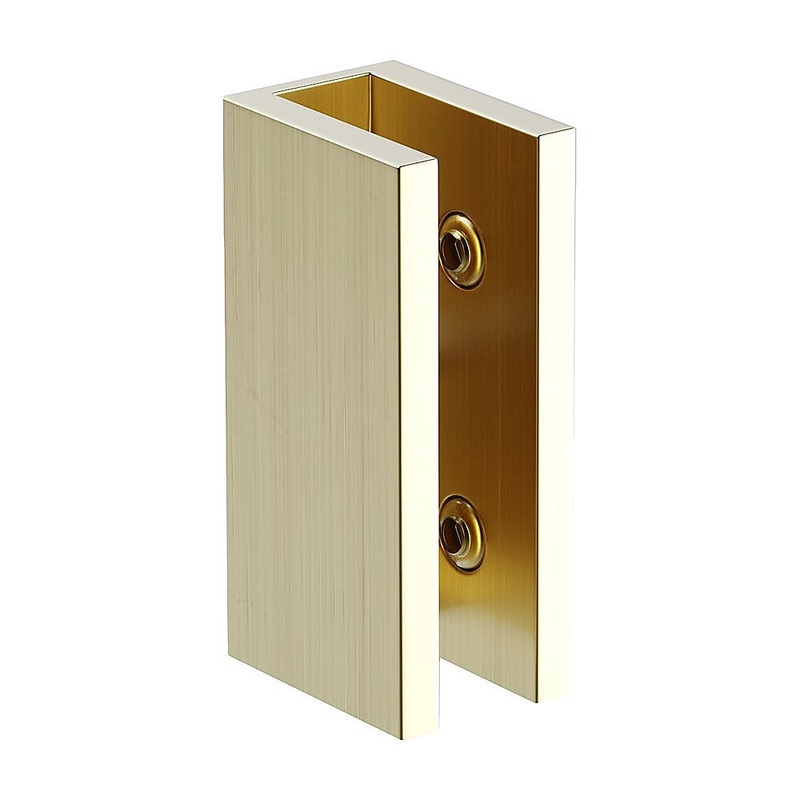70cm Frameless Glass Bath Screen with Brackets – Gold